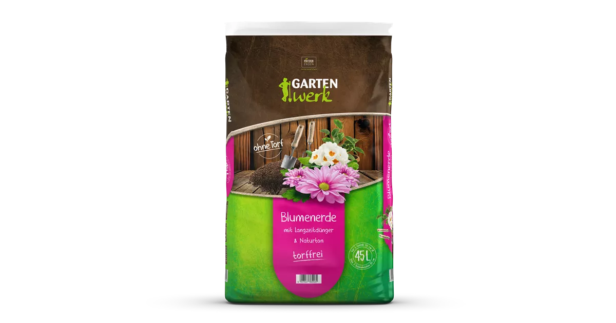 Blumenerde mit Langzeitdünger &amp; Naturton -torffrei-